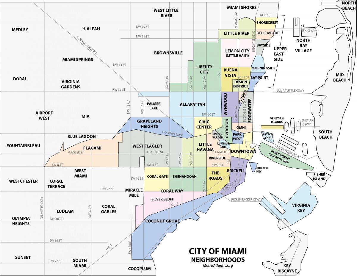 карта Майами