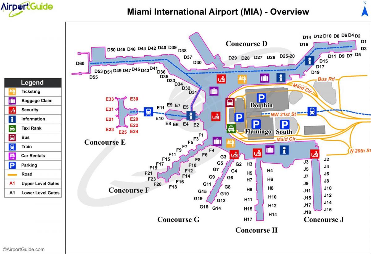 карта Международный аэропорт Майами