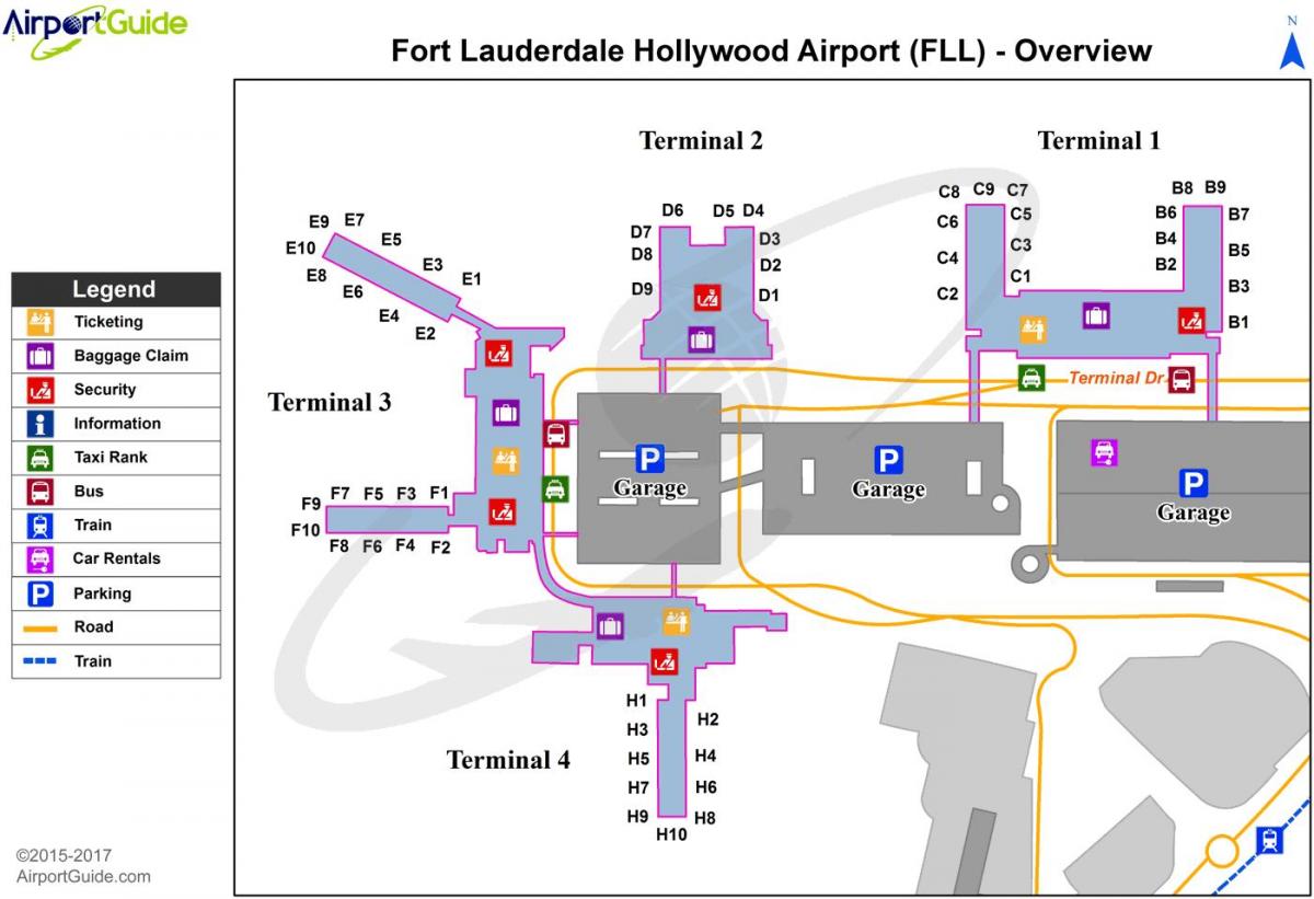 Форт Лодердейл карта парковок аэропорта