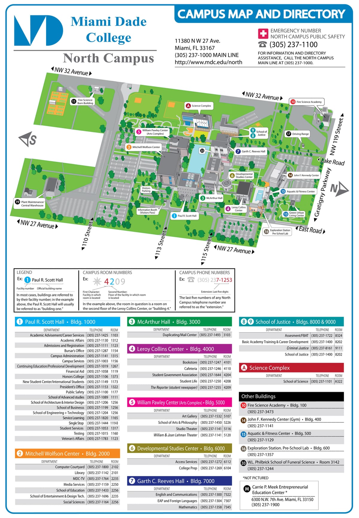 Майами Дейд колледж Северо-Campus карту