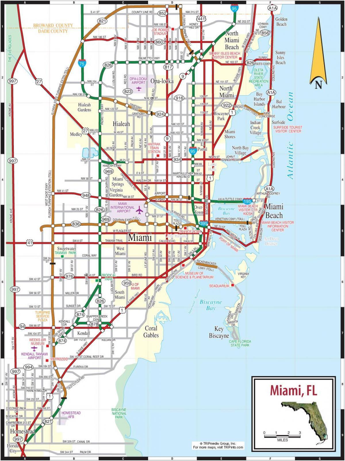 платные дороги в Майами карте
