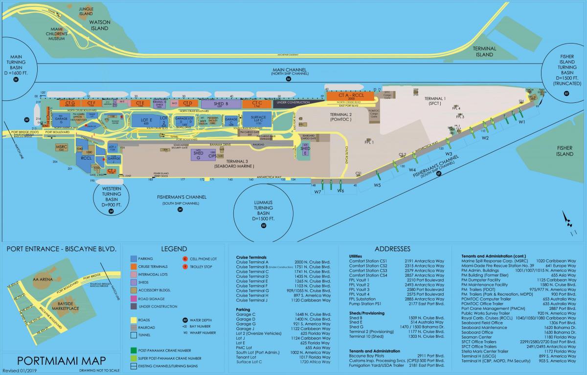 карта порт Майами