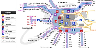 Карта Международный аэропорт Майами